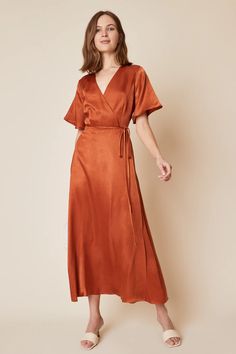 Lola Wrap Dress in Rust · Whimsy & Row ~ Sustainable Clothing & Lifestyle Brand