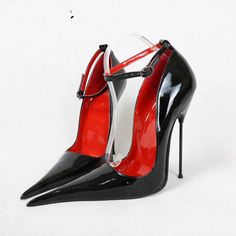 TAAFO Show Women Pumps Long Pointy Toes Stilettos Steel High Heels 14cm 16cm Black Leather Heel Sandals Female Wedding Shoes matteblack-14cm Heel-34 Black Heels With Single Toe Strap For Party, Stilettos Shoes, Very High Heels, Spring Sandals, Leather Heels Sandals, Stiletto Shoes, Black Leather Heels, Heel Sandals, Women's Pumps