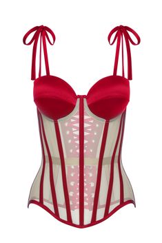 Elevate your style with this edgy yet elegant mesh corset top featuring red satin cups. Designed with steel bones for support and removable straps for versatility, this custom corset top offers a flattering fit with its lacing-up design.red corset, corset fashion, corset outfit, corset top, women intimates, red lingerie, womens fashion, outfit Mesh corset top Red satin cups Steel bones Custom corset tops Removable straps Lacing up corset Edgy elegance Corset Aesthetic, Custom Corset, Modern Corset, Custom Corsets, Wedding Corset, Corset Styles, Bridal Corset, Corset Outfit, Corset Tops