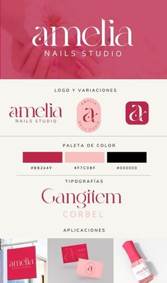 the logo and business card design for an nail salon