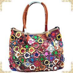 Trendy Fashion GENUINE LEATHER Women Bag Multicolored Flower Crossbody Shoulder Stylish Handbag, Women's Bags & Handbags Multicolor Satchel Hobo Bag For Shopping, Multicolor Top Handle Shoulder Bag With Adjustable Strap, Multicolor Handheld Leather Shoulder Bag, Multicolor Canvas Shoulder Bag For Shopping, Handheld Multicolor Hobo Bag For Shopping, Multicolor Leather Tote Shoulder Bag, Multicolor Tote Shoulder Bag For Shopping, Multicolor Leather Rectangular Hobo Bag, Multicolor Handheld Hobo Bag For Shopping