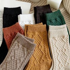 Make these socks a part of your grandmacore aesthetic outfit 🌾Free SizeMaterial: Cotton, Wool Casual Socks As A Gift For Fall, Casual Socks As Gift For Fall, Casual Socks For Fall Gift, Casual Socks For Fall, Casual Warm Beige Socks, Warm Casual Beige Socks, Cozy Warm Acrylic Socks, Casual Acrylic Socks For Winter, Casual Acrylic Winter Socks