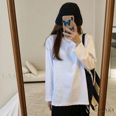 Lasaky - Stylish and Slim-Fitting Long Sleeve Base Shirt with Elegant Square Collar and Flared Cuffs Casual White Long Sleeve Top For Work, Basic Oversized Long Sleeve Shirt, Casual White Long Sleeve Top, Long Sleeve Spring Workwear T-shirt, Basic Long Sleeve Plain Shirt, Basic White Shirt For Fall, Spring Long Sleeve Workwear T-shirt, Casual White Long Sleeve Top For Winter, Basic Long Sleeve Shirt For Spring