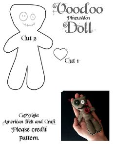 Felt Voodoo Doll, Doll Pincushion, Felt Cat Toys, Doll Patterns Free, Baby Doll Pattern, Creation Art, Rag Doll Pattern