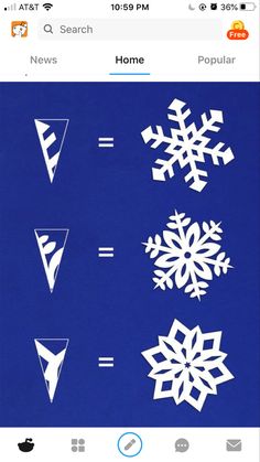 snowflakes are shown on an iphone screen with the same size and shape as they appear