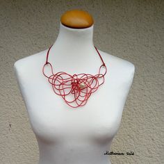 RED STATEMENT NECKLACE A red statement necklace, Big unique jewelry for woman gift, Aluminum and pearl necklace, Gift for mom, Anniversary gift, Handmade Unique gift, Charm necklace, Big Necklace, Chic necklace The necklace is made by hand with aluminum wire and one Baroque pearl. This necklace is a very light and interesting design. You can wear it anytime or have it for special occasions. ---------------------------------------- With this necklace you can order a ring ( in the same color) to c Handmade Red Jewelry For Mother's Day, Handmade Red Necklaces For Valentine's Day, Handmade Red Bib Necklace For Party, Elegant Red Bib Necklace, Red Bib Necklace As Gift, Red Necklaces For Mother's Day Party, Unique Red Necklaces For Valentine's Day, Elegant Red Necklaces For Mother's Day, Red Necklace For Mother's Day Party