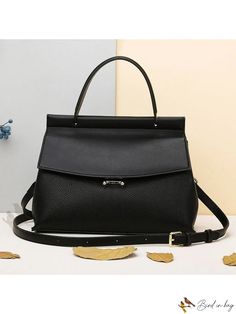 Bird in Bag - This stylish and simple ladies handbag features a flip-lock opening and closing mechanism. The Korean style is ideal for everyday use, and Black Flap Bag With Turn-lock Closure For Office, Daily Use Flap Bag With Hasp Closure, Trendy Office Flap Bag With Magnetic Closure, Modern Satchel With Fold Over Clasp And Double Handle, Modern Double Handle Satchel With Fold Over Clasp, Office Bag With Flap And Hasp Closure, Trendy Office Bags With Fold Over Clasp, Trendy Office Bag With Fold Over Clasp, Daily Use Top Handle Bag With Turn-lock Closure