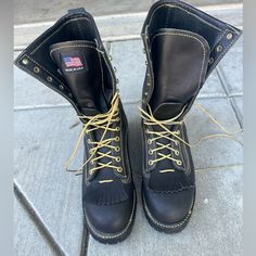 I Got These Years Ago For Wildland Season. However I Ended Up Just Using My Well Used/Seasoned Boots Out Of Laziness. I Only Wore These Around The Firehouse To Start Getting Them Worn In. They Are In Perfect Condition/Like New Out Of The Box. They Are A 10” Lace Up With Kevlar Threads And Laces. Lots Of Guys Wore And Loved These Boots At My Department. They’re A Great Looking Boot And Very Well Made. Unfortunately I No Longer Have The Box For Them. I Threw The Box Out Long Ago, So They Would Be Shipped In A Random Box. Just Wanted To Let You Know In Case The Original Box Is Important To You. Thorogood Boots, Random Box, Custom Boots, Original Box, Men's Shoes, To Start, Shoe Boots, Like New, Lace Up