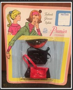 a barbie doll with two bags and a purse in the packaging for it's package