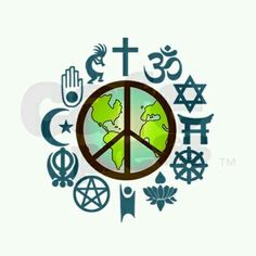 the peace symbol is surrounded by other symbols