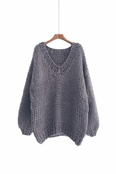 "This sweater is new version for the best seller item that made of chunky cotton yarn. Super soft and no itchy at all. I start to using cotton yarn to make it because some customer asked for cotton yarn as they have allergy for wool yarn. Pls. see color options for your favorite color. If you still like wool sweater, pls. visit this link: https://www.etsy.com/listing/569554787/hand-knit-oversize-woman-sweater-v-neck?ref=shop_home_active_40 Features: * Oversize looking * V-neckline * Drop-shoulde Plum Sweater, Woman Sweater, Black Pullover Sweater, Oversize Pullover, Pull Oversize, Womens Sweaters, Sweater Oversize, Oversize Women, Hand Knitted Sweaters