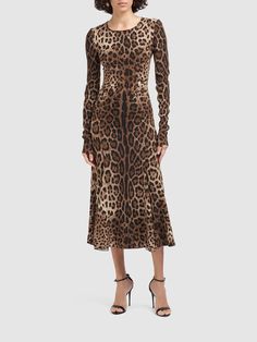 Find DOLCE & GABBANA Leopard Print Cady Midi Dress on Editorialist. This DOLCE & GABBANA midi dress features a leopard print. The dress has a concealed back zip closure. The placement of the print may vary. Fitted Leopard Print Dress For Formal Occasions, Printed Midi Dress For Fall, Formal Fitted Leopard Print Dress, Dolce And Gabbana Leopard, Spring Leopard Print Knee-length Midi Dress, Knee-length Leopard Print Party Dresses, Dolce And Gabbana Leopard Print, Dolce And Gabbana Cheetah Dress, Print Placement