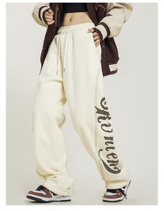 Style: Casual/Street/Vintage/Preppy/Y2K/Hip Pop/Punk/Sporty/SweetFabric Content: Cotton BlendFit Type: Loose fit ·Versatile Style: These baggy sweatpants are perfect for a variety of styles. including casual. street. vintage. preppy. y2k. hip hop. punk. sporty. and sweet. They are a great addition to any wardrobe and can be dressed up or down depending on the occasion. ·Comfortable Fabric: Made from a soft and comfortable cotton blend fabric. these sweatpants are perfect for lounging around or r Vintage White Streetwear Bottoms, Vintage White Bottoms For Streetwear, Vintage Style White Bottoms For Streetwear, Winter White Bottoms With Letter Print, Spring Leisure Bottoms With Letter Print, Spring Leisure Pants With Letter Print, Beige Sweatpants For Spring Streetwear, Beige Spring Streetwear Sweatpants, Vintage White Bottoms For Loungewear