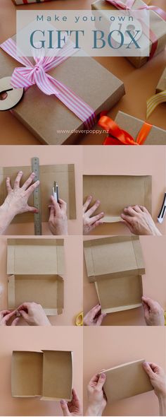 how to make a gift box out of wrapping paper