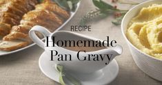 homemade pan gray mashed potatoes in white dishes