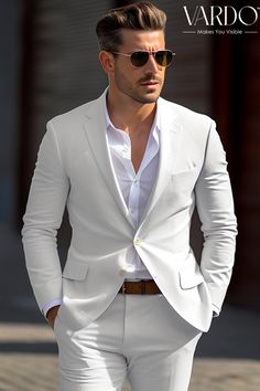 >>ORIGINAL ARTWORK AND CONTENT, PLEASE DO NOT COPY<< Men Suits, Suits For Man, Classic White Two Piece Suit for Men - Elegant Wedding Suit,  Formal Attire, Formal piece Wedding Suit, Double Breasted, Formal Fashion Slim Fit Suit Elevate your style with our Classic White Two Piece Suit for Men, crafted to perfection for those special occasions. This slim-fit suit exudes timeless elegance, making it an ideal choice for weddings, formal events, and milestone celebrations. Tailored with precision, the suit features a sleek jacket and perfectly fitted pants, creating a sophisticated silhouette that effortlessly combines modern style with classic charm. The high-quality fabric ensures comfort, allowing you to move with ease while maintaining a polished look. 👔 Key Features: Slim Fit Design for White Custom Fit Blazer With Suit Collar, Custom Fit White Blazer With Suit Collar, White Custom Fit Suit With Notch Lapel, White Notch Lapel Suit Custom Fit, White Notch Lapel Suit With Custom Fit, White Custom Fit Suit, White Business Suit With Suit Collar, Classic White Blazer Custom Fit, White Suits With Pressed Crease