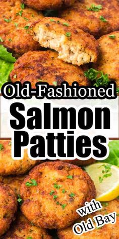 salmon patties with old - fashioned mayonnaise and parsley on the side