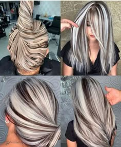 28-abr-2021rOsA descrubrieste PinDescubre (y guardatus propios Pines en Pinterest. Silver Highlights, Gorgeous Hair Color, Gray Hair Highlights, Pretty Hair Color, Layered Haircut, Hair Color Highlights, Hair Makeover, Hair Color And Cut, Cool Hair