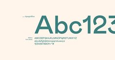 the font and numbers are arranged in different colors, shapes, and sizes for this type of typograph