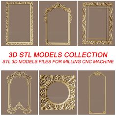 Unleash the potential of your CNC machine with this Pack of Mirror Frames STL Files designed specifically for 3D CNC Router and Carving Machines. This comprehensive digital package includes 6 distinct frame designs from various categories, perfect for creating elegant and intricate frames for mirrors, artwork, and other decorative pieces. Whether you're an experienced craftsman or a hobbyist, these STL files will help you create detailed, professional-grade frames with ease. How to Use: 1. Downl Cnc Software, Routeur Cnc, Cnc Router Machine, Router Machine, 3d Cnc, 3d Modelle, Decorative Wall Panels, Elegant Frame, Stl Files