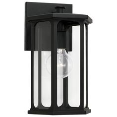 Capital Lighting Walton 1 Light Outdoor Wall-Lantern Black Capital Lighting Fixture, Metal Light Fixture, Black Outdoor Wall Lights, Capital Lighting, Outdoor Sconces, Outdoor Wall Lantern, Wall Lantern, Small Wall, Outdoor Wall Lights