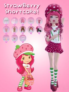 the strawberry shortcake doll is holding a basket