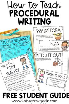 an image of how to teach procedural writing for students with free printables