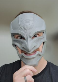 This a raw 3D print of our interpretation of the Oni who Laughs mask. These masks are printed in PLA and have some ruffs spots just from the 3D printing process itself. Typical finishing work will be needed to be done to get them smooth. Color of print may vary from photo shown. These masks come with no padding, straps, Velcro or magnets. Please measure your head before purchasing. We do not accept refund of this helmet. Darth Vader Face, Anubis Mask, Dragon Priest, Wolf Mask, Oni Mask, King Of Prussia, Beautiful Mask, Red Hood, Photo Mask