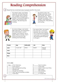 reading worksheet for children with pictures and words to describe the subject in this text