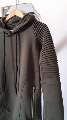 Men's Quilted Shoulder Front Zippers Sweatshirt Hoodie / Skinny Fit Sw – Ofelya Boutique Fitted Sweatshirt With Adjustable Hood For Winter, Fitted Hoodie With Drawstring For Loungewear, Fitted Sweatshirt With Double-lined Hood For Winter, Fitted Winter Sweatshirt With Drawstring Hood, Fitted Winter Sweatshirt With Double-lined Hood, Fitted Winter Hoodie With Ribbed Cuffs, Winter Stretch Hoodie With Ribbed Cuffs, Fitted Crew Neck Hoodie For Winter, Fitted Hoodie Sweatshirt