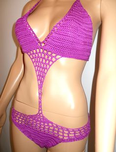 Crochet Swimsuit.  Crochet Monokin. PDF Pattern. Crochet Beach. Crochet Summer Kimono Top Pattern, Crocheted Swimwear, Beadwork Projects, Learning To Crochet, Swimsuit Crochet, Crochet Bathing Suits