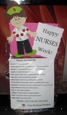 a nurse's appreciation card for nurses is on display at the hospital bulletin board