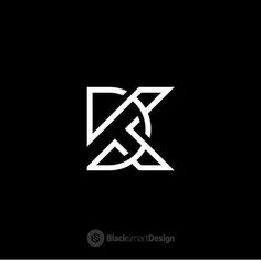 black and white letter logo design