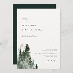 Celebrate your special day with our beautifully crafted wedding prints on Zazzle! From elegant invites to personalized decor, find everything you need to make your wedding unforgettable. Wild Pine Forest Rustic Wedding Click to explore our exclusive collection and bring your dream wedding to life! 💍 Evergreen Wedding Invitations, Pine Tree Wedding Invitations, Pnw Wedding Invitations, Wedding Invite Simple, Forest Theme Invitations, Forest Green Wedding Invitations, Wedding Invitations Forest, Woodsy Wedding Invitations, Boho Forest Wedding