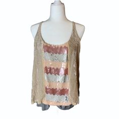 Brand: Anthropologie - Tiny Style: Sequin / Velvet Tank Top Condition: New With Tags Color: Pink Rose Size: X-Small, Medium Approximate Measurements: Bust-36”; Length-25” Crushed Velvet Geometric Print Accents And Sequins Give This Looser Fit Tank Top A Fun, Boho Flair. Bundle For A Discount! Pink Sequin Tank Top For Spring, Glamorous Pink Tank Top For Spring, Tank Top Layered, Velvet Tank Top, Sequin Tank Top, Sheer Tank Top, Velvet Tank, Silk Tank Top, Layering Tanks