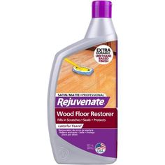 a bottle of rejuvenate wood floor restoreer