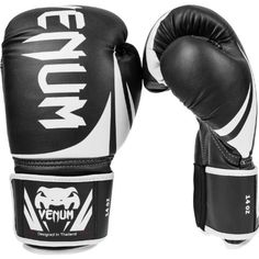 the venum boxing gloves are blue and white