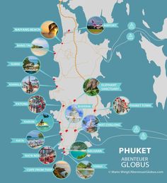 the map shows where to go in phuket and what to see on it