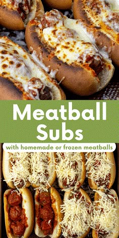 meatball subs with homemade or frozen meatballs in the middle are ready to be eaten