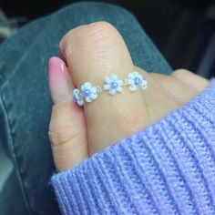 Vintage ring Flower Ring Beaded Ring Pastel Flower Ring | Etsy Beaded Flower Ring, Handmade White Flower Ring In Cute Style, Handmade White Flower Ring For Spring, Handmade Cute White Flower Ring, Cute Handmade White Flower Ring, Flower Bead Ring, Bead Flower Ring, Handmade Cute Flower Ring, Handmade White Flower Ring, Cute Style