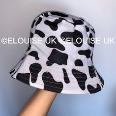 Hat Festival Outfit, Cow Print Bucket Hat, Rave Hats, Outfit Rave, White Bucket Hat, Festival Outfits Rave, Outfits Rave, Festival Hat, Rave Outfit