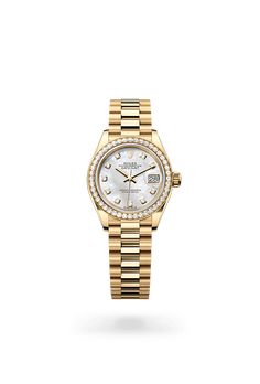 Discover the Rolex Lady-Datejust watch in 18 ct yellow gold at The Watches of Switzerland Group, official Rolex retailer. Ref: M279138RBR-0015 Brown Co, Christmas Diamonds, New Rolex, Diamond Gift, Gold Alloys, Rolex Oyster, Classic Watches, Pearl Set, Bezel Diamond