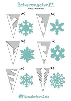 paper snowflakes are cut out to look like they have been made with scissors