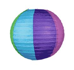 a multicolored paper lantern on a white background