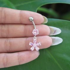 Hawaiian Sterling 925K Silver Plated Pink Clear Plumeria CZ Gem Belly Ring All belly ring comes with a gift box. Flower Shaped Sparkling Stones Jewelry For Gifts, Pink Vs Clarity Jewelry As Gift, Pink Jewelry With Vs Clarity For Gift, Elegant Cubic Zirconia Belly Rings As Gift, Hypoallergenic Silver Belly Rings As Gift, Hypoallergenic Silver Belly Rings For Gift, Pink Sterling Silver Stackable Jewelry, Flower-shaped Jewelry With Sparkling Stones For Gift, Cubic Zirconia Belly Rings As Gifts