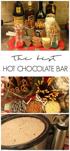 the best hot chocolate bar recipe for christmas and new year's eve with ingredients