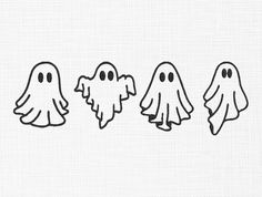 three ghost stickers on a white background