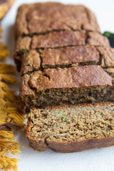 a loaf of zucchini bread on a plate