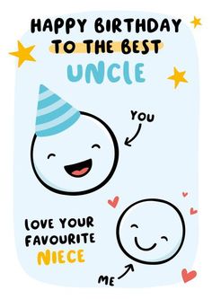 happy birthday to the best uncle you love your favorite nice me card with cartoon character