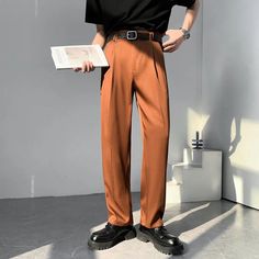 47580589162784|47580589195552|47580589228320|47580589261088 Flat Pant, Mens Office, Pants Outfit Men, Pants Korean, Formal Trousers, Mens Dress Pants, Mens Dress, Fashion Business, Suit Pants